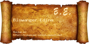 Biswanger Edina névjegykártya